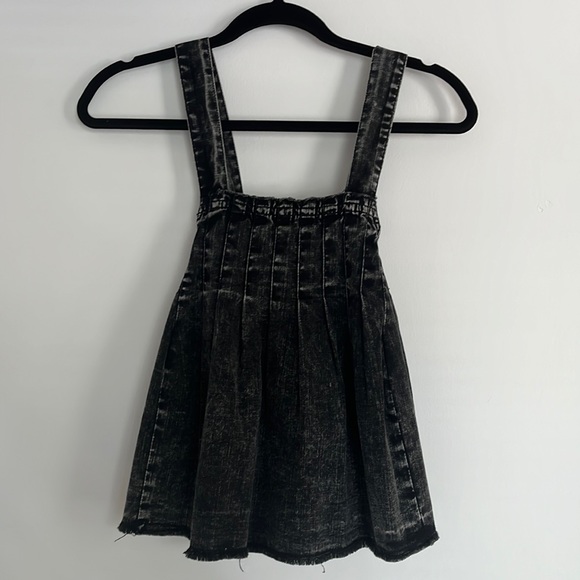 Free People Marina Denim tank sleeveless Top Washed Black XS - Picture 3 of 6